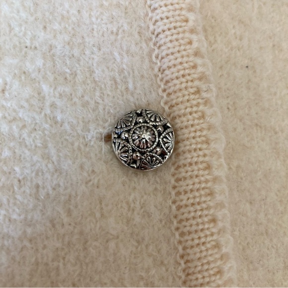 Vintage Cream White Boiled Wool Jacket Sweater Cardigan Coat Sz 9/10 Hong Kong - Picture 4 of 9